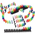 Bulk Dominoes Pro-Domino Kit | Dominoes Set, STEM STEAM Small Toys, Family Games for Kids, Kids Toys and Games, Building, Toppling, Chain Reaction Sets (Neon Basic)