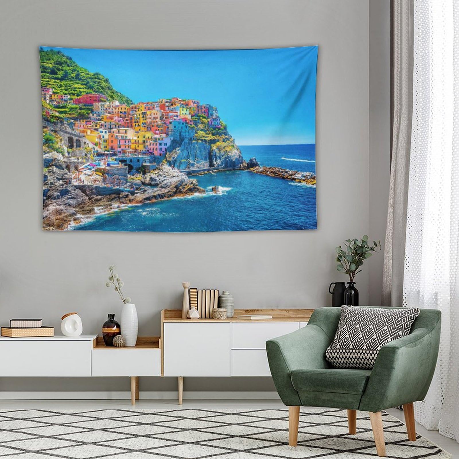 Amazon.co.jp: 建物 海 絵画 インテリア ヨーロッパ 町ポスター