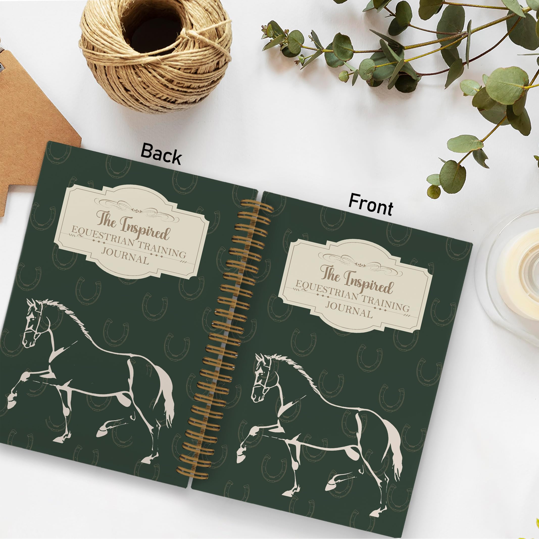 QLMX Cuaderno en espiral de entrenamiento ecuestre, diario de caballos, cuaderno de caballos, regalos ecuestres para mujeres parrillas, suministros de oficina para entrenadores de caballos, regalos