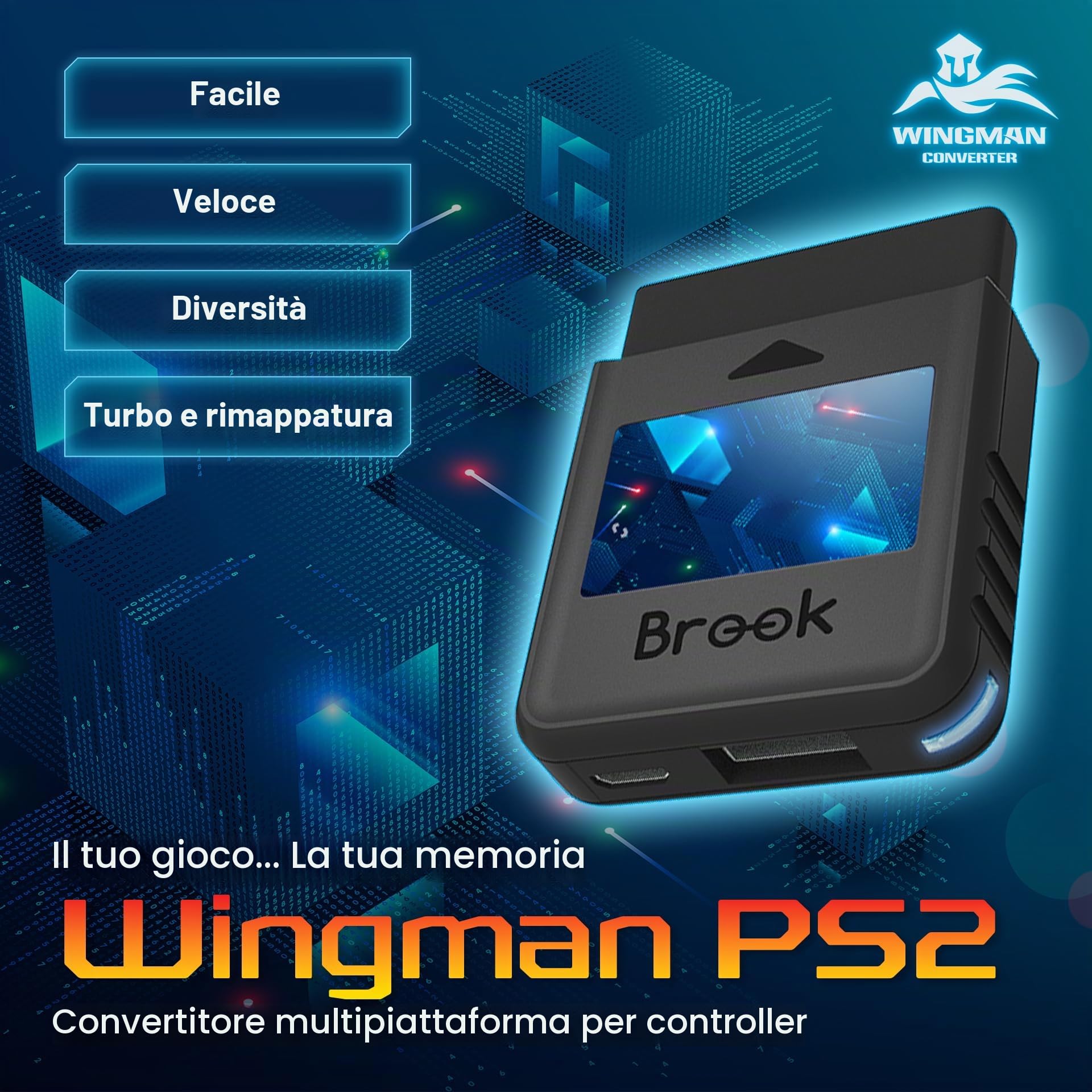 Wingman PS2 Converter with Keychain - Wireless Version of P4/3 to P2/1, Retro Consoles Converter on P2/ P1/PS Classic Consoles, for PS Retro Consoles [Exclusive Version]