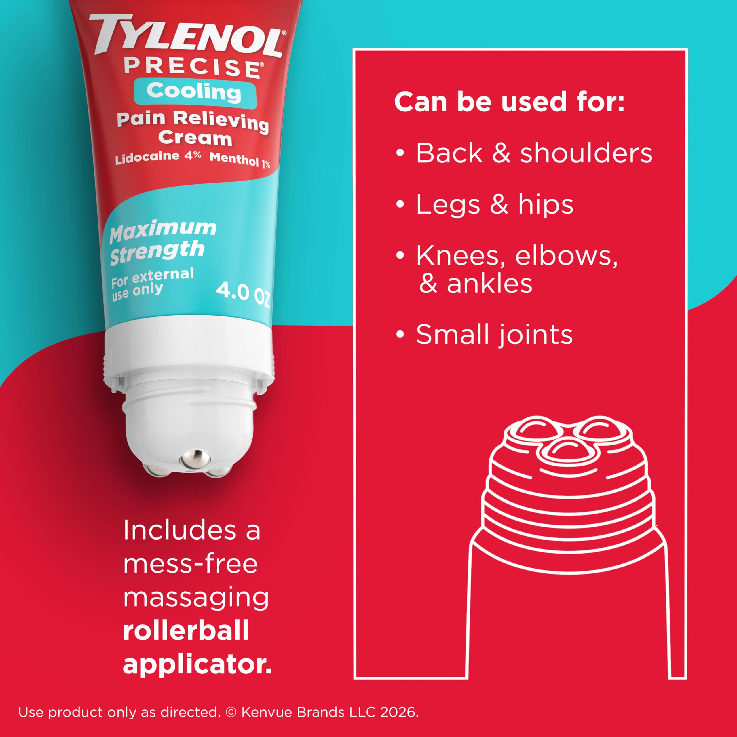 Tylenol Precise Cooling Sensation Pain Relieving Cream, 4 oz — Amazon image 4