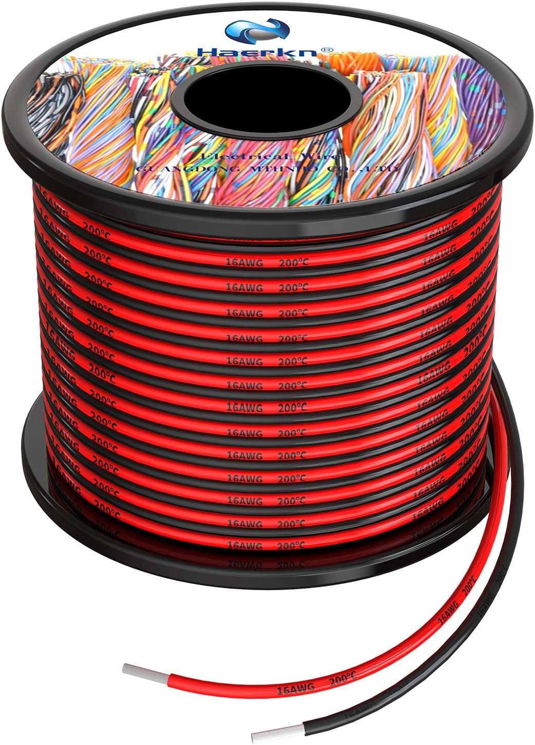 16 awg Silicone Electrical Wire Cable 66ft [Black 33ft Red 33ft] 16 Gauge Separete Wire Hook Up Oxygen Free Stranded Tinned Copper Wire High Temperature Resistance Spool