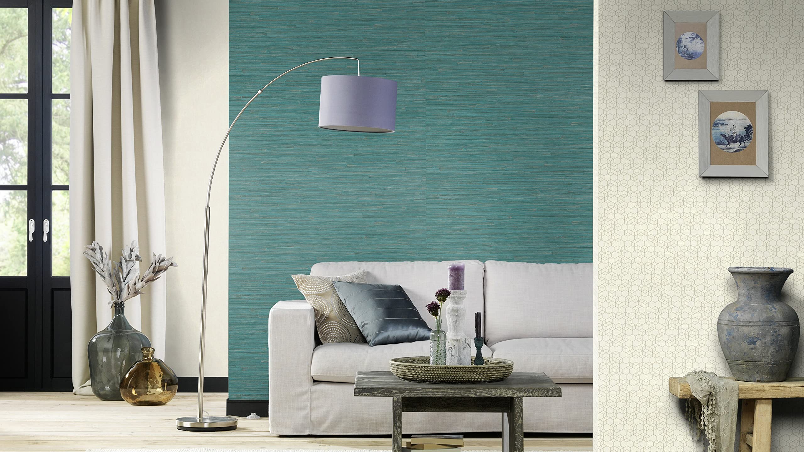 Rasch Tapety (Exotic) niebieskie złote 10,05 m x 0,53 m Highlands 550573 tapeta na fizelinie