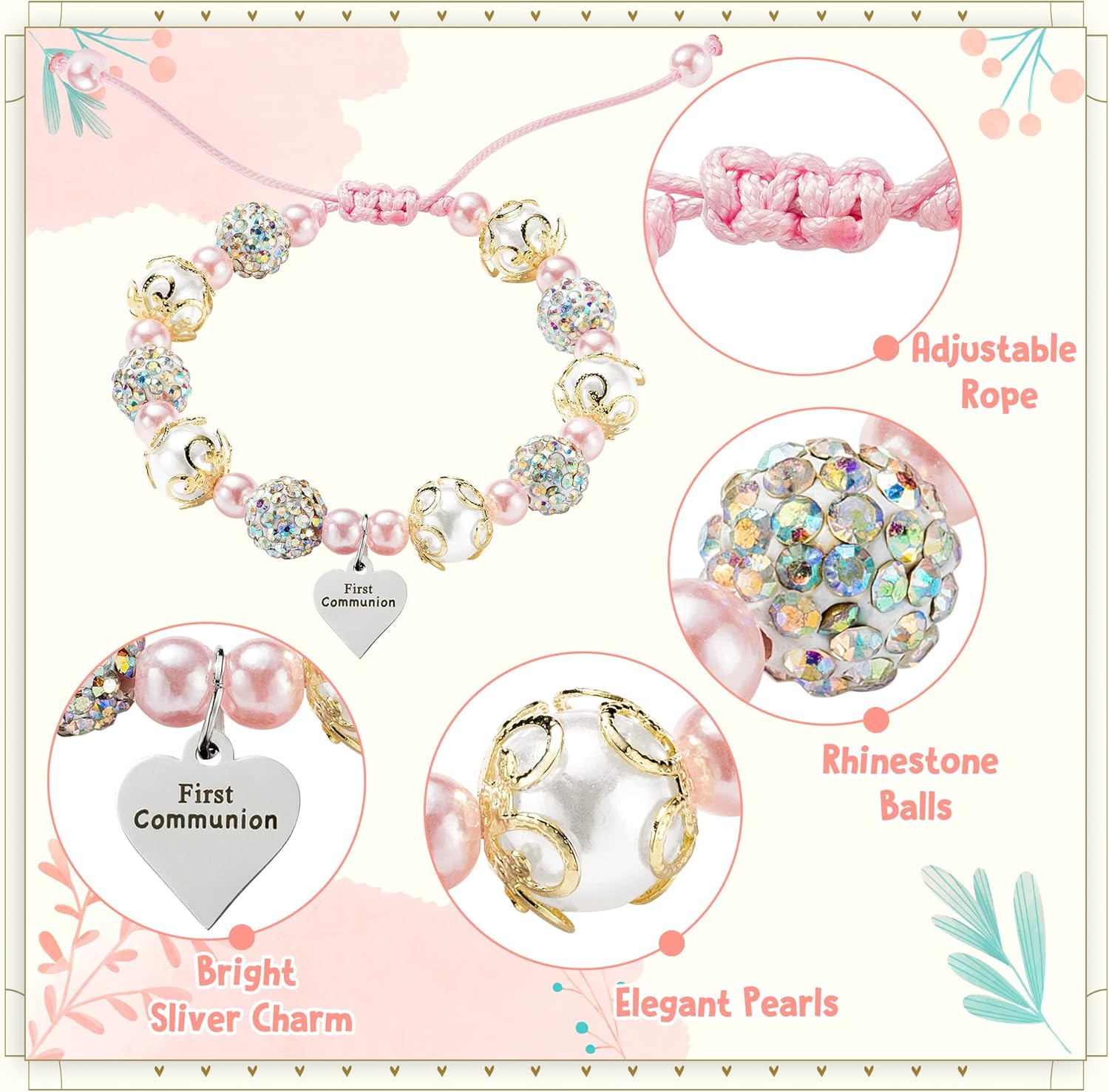 WATINC Bracelet Gifts for Girls, Adjustable Jewelry with Silver Charm Card Envelop - Image 3