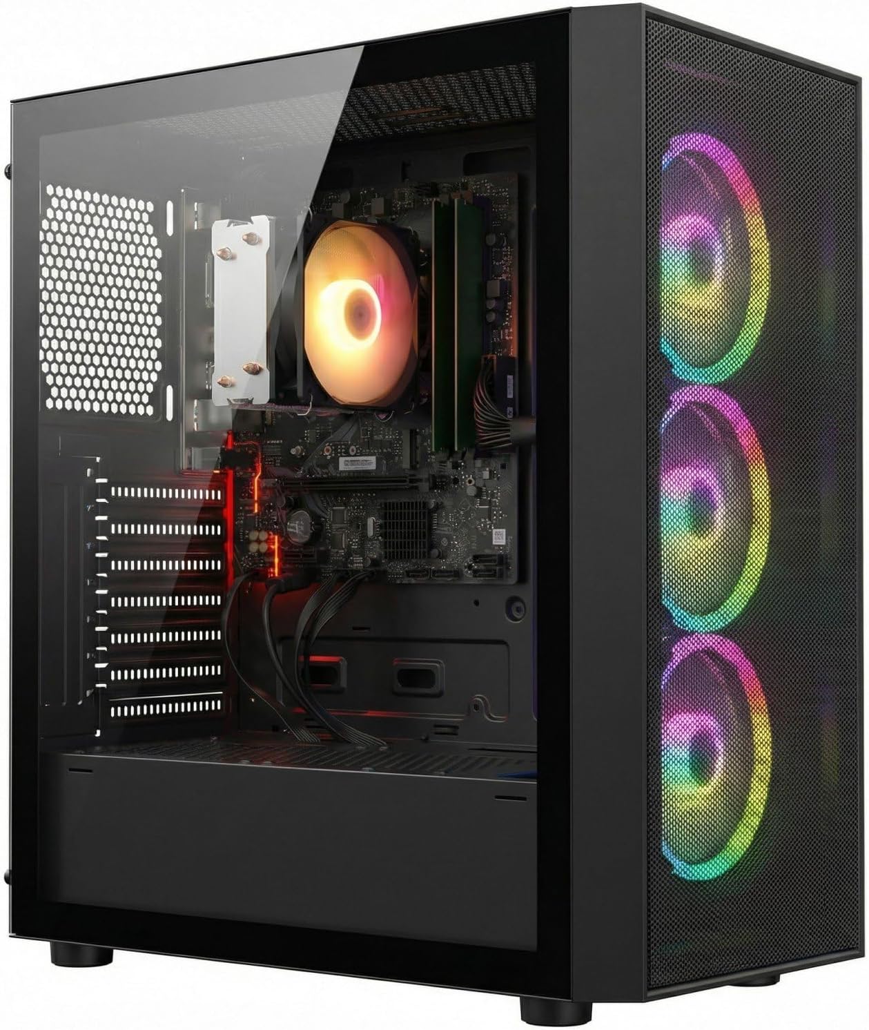 STGsivir PC Gamer Fixe,Ordinateur Gaming,Ryzen 7 5700G up to 4.6Ghz,32Go DDR4,1To SSD,WiFi 6,BT5.0,Ventilateur RGB x3,Windows11 Pro