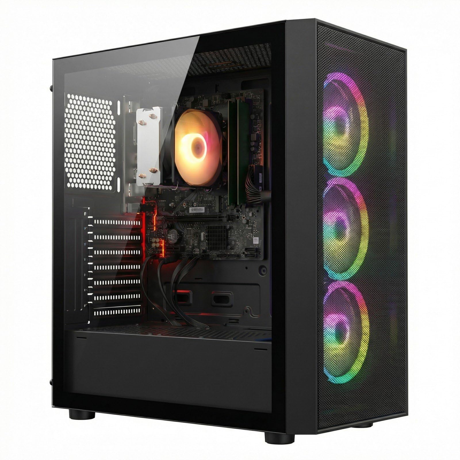 STGsivir PC Gaming, Ryzen 7 5700G, Vega 8, 32G DDR4, 1T SSD | Ordenador Gaming para Streaming, Edición de Video, Tareas, hasta 4.6 GHz, WiFi 6, BT 5.0, HDMI, Win11 Pro, ARGB