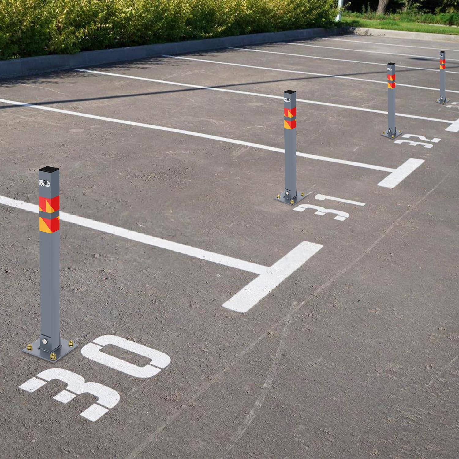 Barrera De Aparcamiento Plegable Bloqueo Metálico Tipo Valla