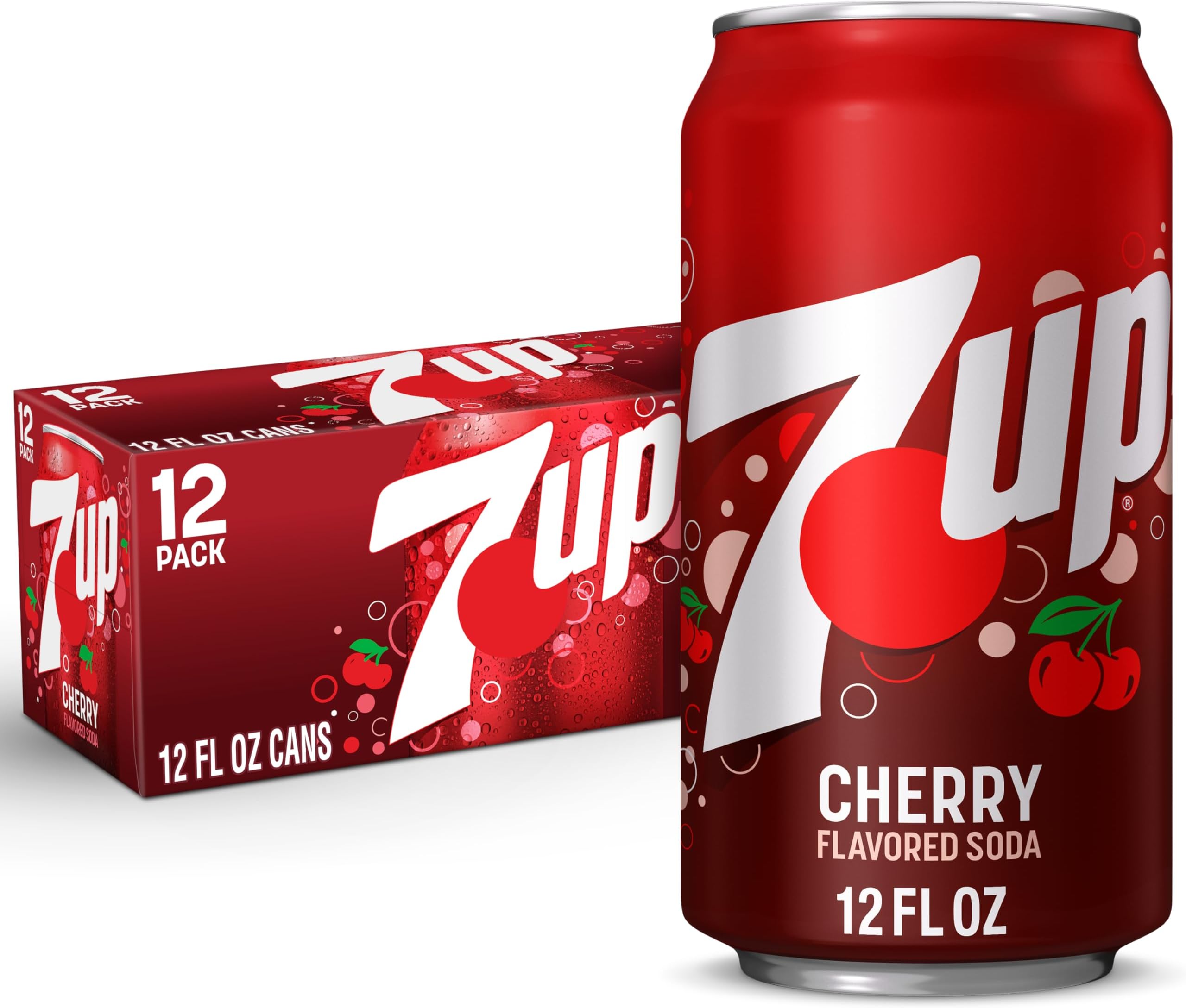 7UP Cherry Flavored Soda, 12 fl oz cans, 12 pack