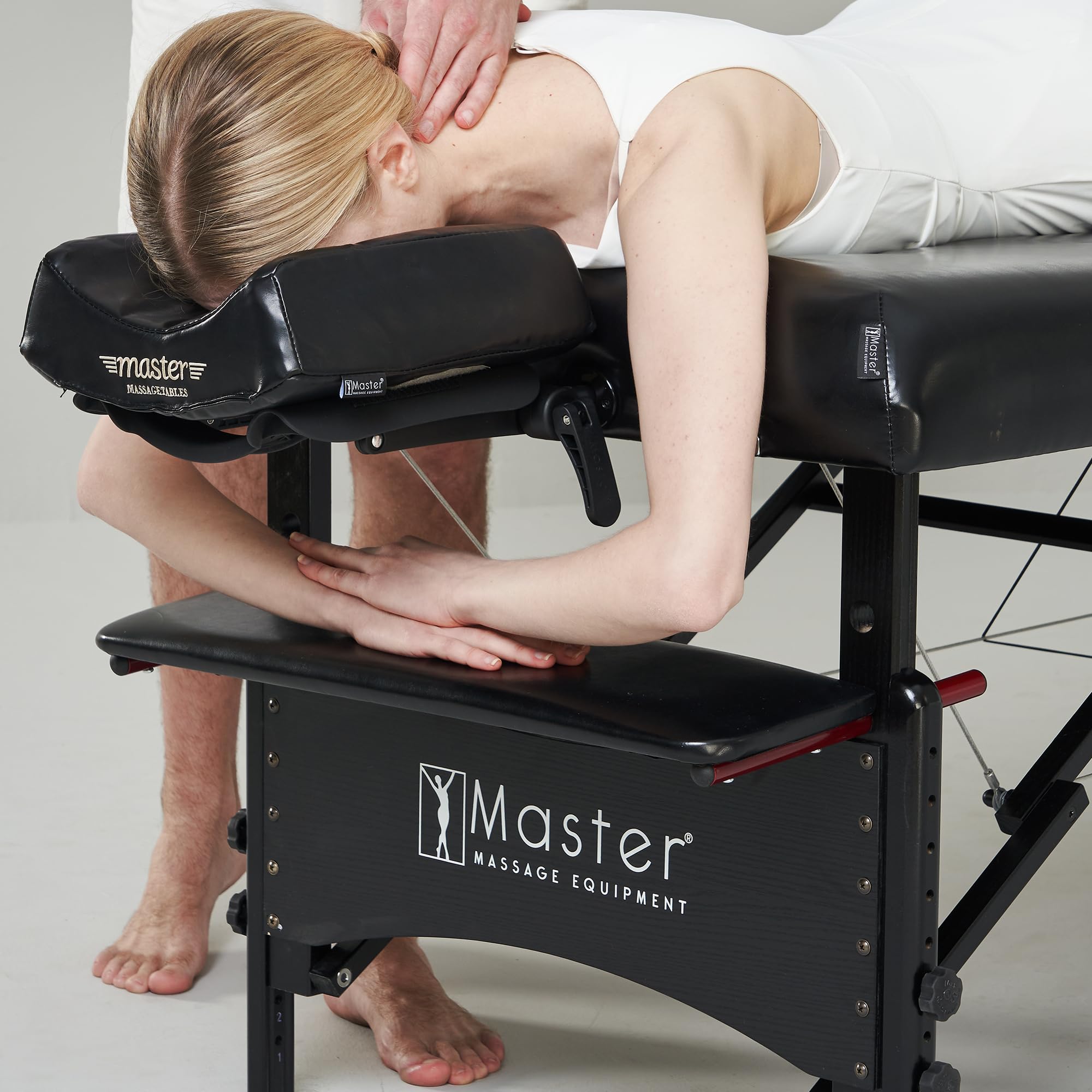 Master Massage Mobilny leżak do masażu, podgrzewany, składany, drewniany z poduszką muzyczną, 76 cm
