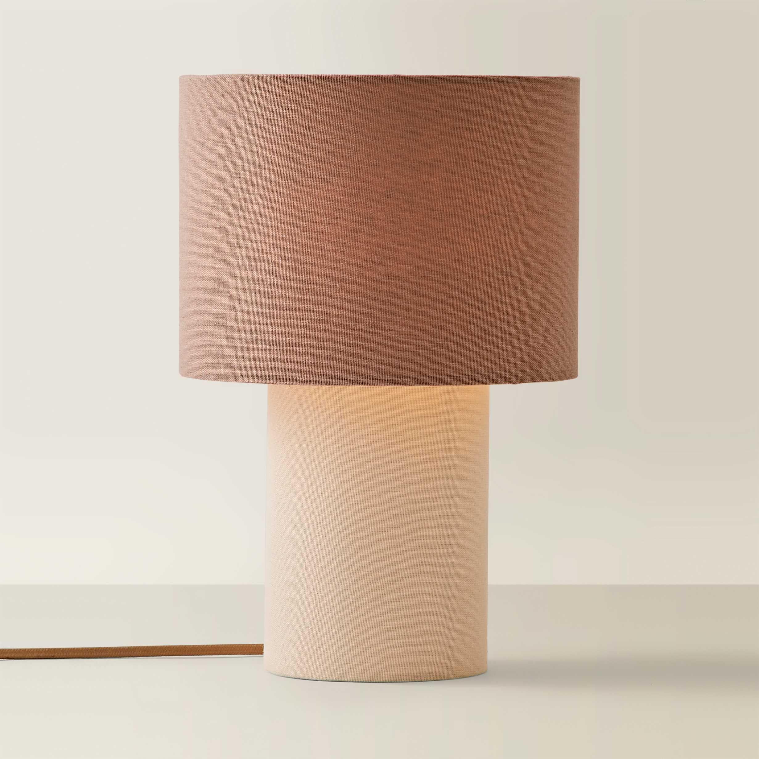 ValueLights | Bobby Mocha Colour Clash Duo Fabric Table Lamp | Table Lamp, Home Décor & Improvement Essential