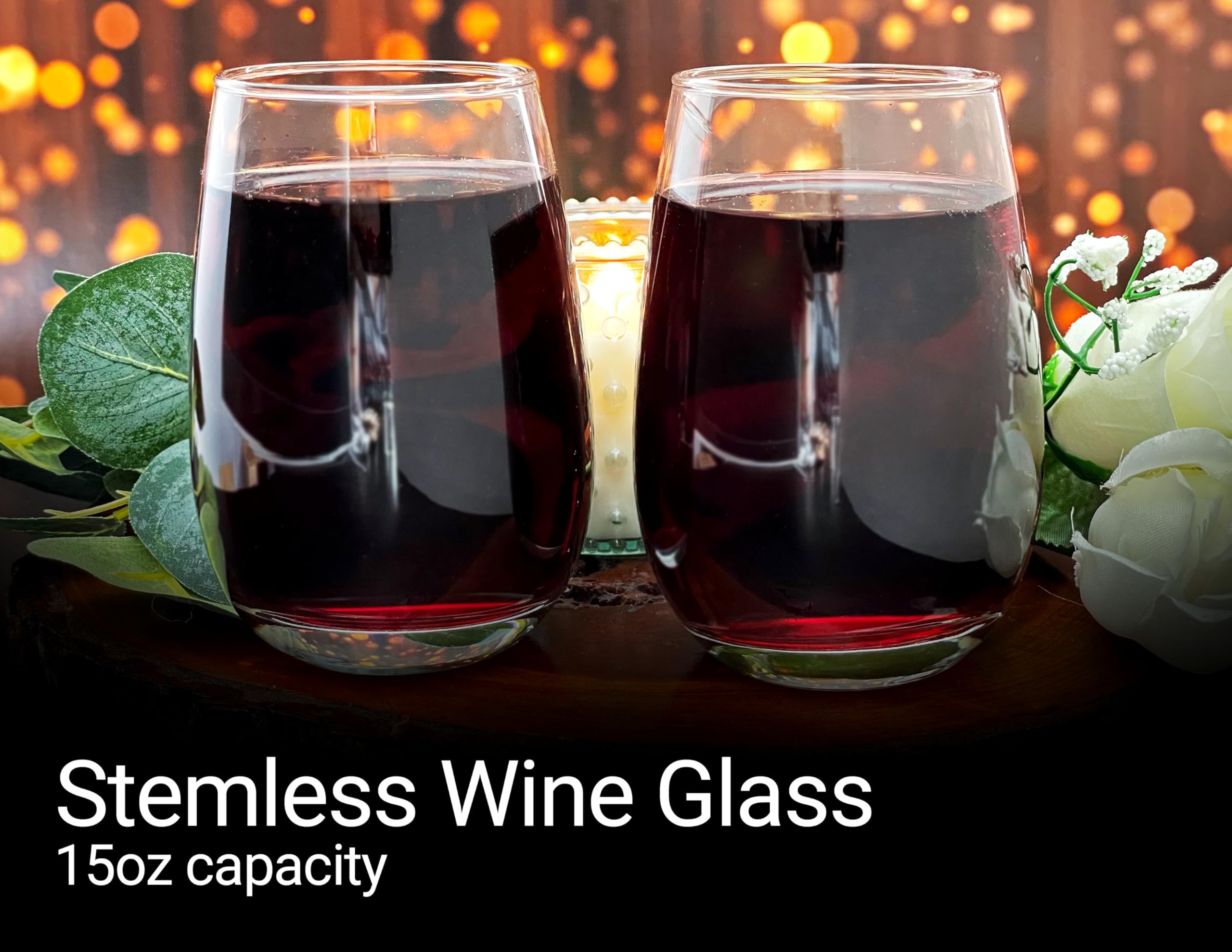 R and R Imports Akron Zips Customizable 15 oz Engraved Stemless Wine Glass Officially Licensed Collegiate Product Single Unit