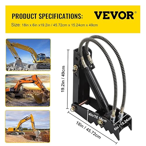 Miniatura 7 de Mophorn Pulgar de retroexcavadora hidráulica de 18 pulgadas pulgar de excavadora resistente de 12 pulgada de grosor soldadura de acero negro en