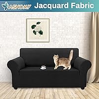 Vista 180 de Asnomy Couch Covers for 3 Cushion Couch Stretch Sofa Covers Slipcovers, Pet Protector Furniture Covers for Dogs Cats Spandex Jacquard Fabric Small