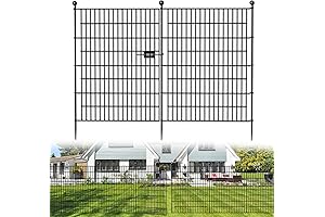 5 Panels No Dig Decorative Outdoor Garden Fence with Gate for Yard