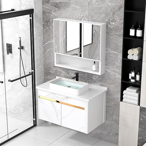 Miniatura 51 de Fregadero de baño de 19 x 15 pulgadas con grifo y desagüe desplegable – Porcelana negra mate rectangular sobre mostrador moderno lavabo de arte