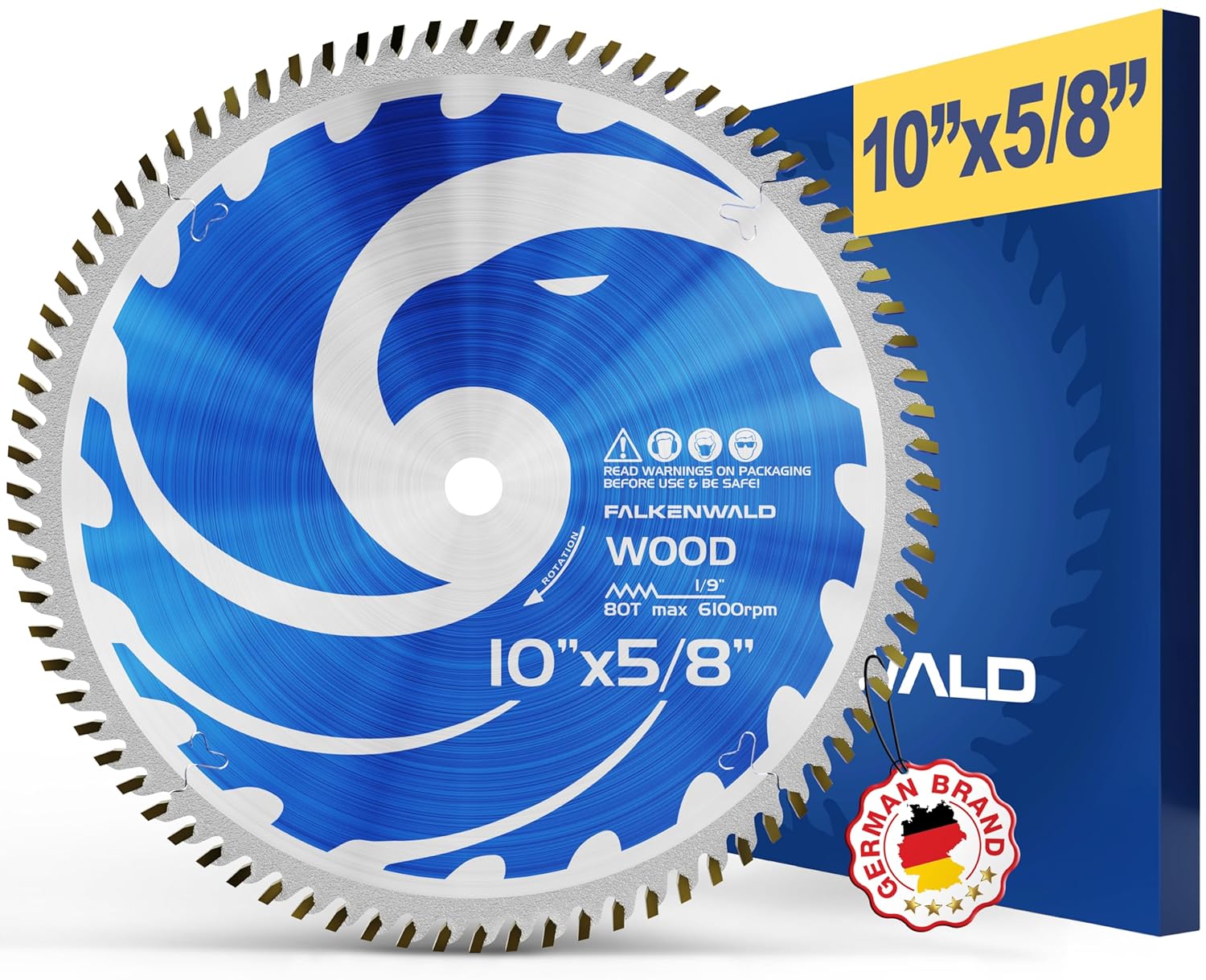 FALKENWALD 10 inch Saw Blade for Wood - 10 Saw Blade Carbide - Compatible with DEWALT 10-Inch Table Saw, Skil Saw etc.