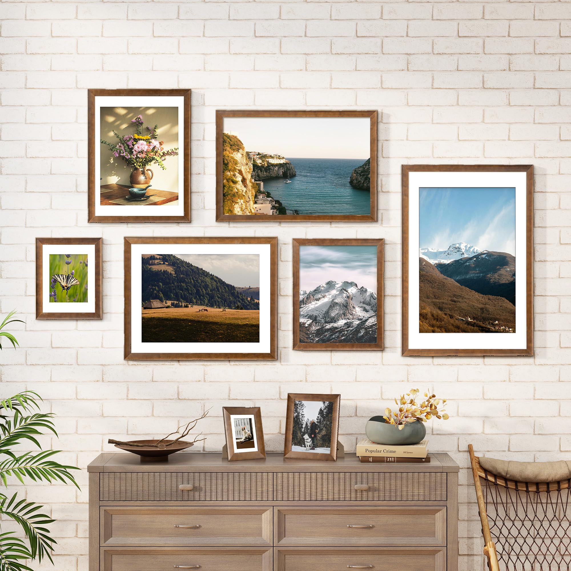 Amazon.com - Axeman 8x10 Rustic Picture Frame with Mat|Natural