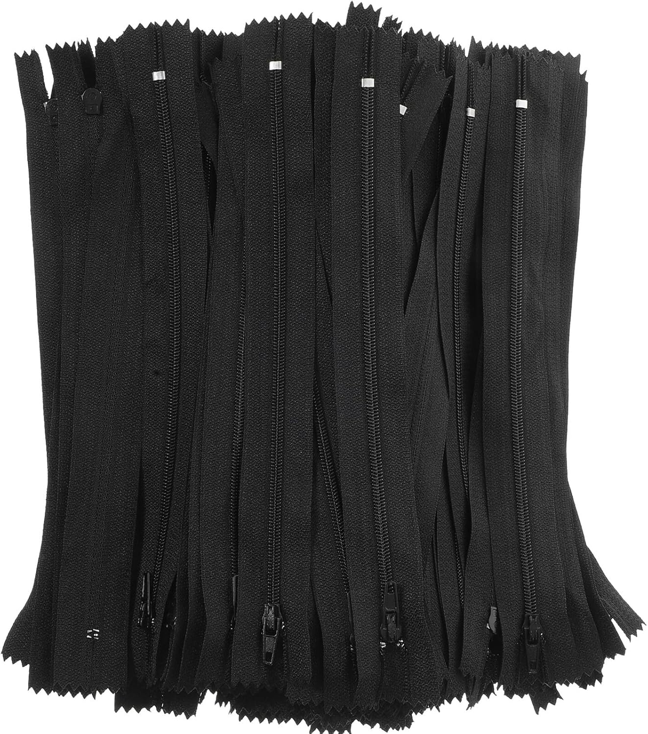 Didiseaon 200pcs Black 20cm Nylon Self-Locking Invisible Zippers for Sewing Craft Garment Supply Tailor Bags Clothing Replacement