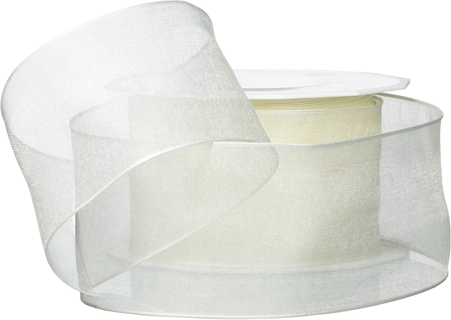 Organza Wired Edge Ribbon, 60mm-25m, Cream