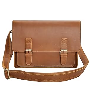 Amazon.com: ZLYC Leather Messenger Bag 15.6 Inch Macbook