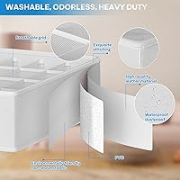 Vista 4 de Classical Leather Sock Underwear Drawer Organizer clothes, Closet Dividers，64 Cell (16+24+24) Foldable Leather Storage Box for Panties, Ties