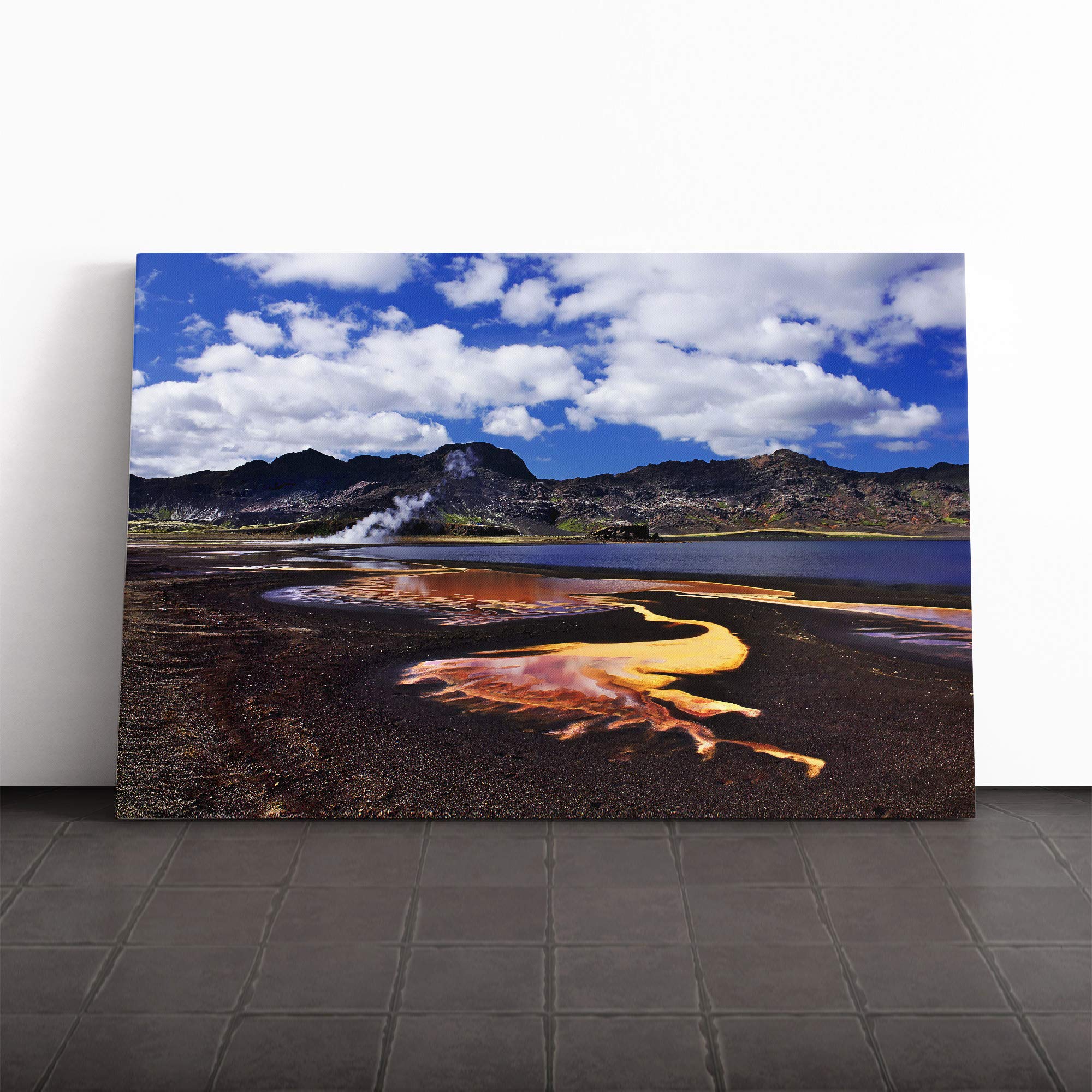 Landscape Iceland Canvas Print | Gallery Wrapped 30mm Frame Wall Art | 24x16 inches | Ready to Hang | Modern Landscape Picture | Living Room Bedroom Lounge Office