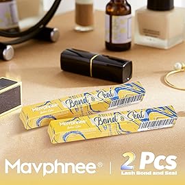 Lash Bond and Seal 2 Pcs Bond and Seal Lash Glue Waterproof Lash Clusters Glue Stong Hold Eyelash Adhesive 72 Hours Long Lasting Eyelash Glue for Eyelash Clusters Eyelash Extensions by Mavphnee