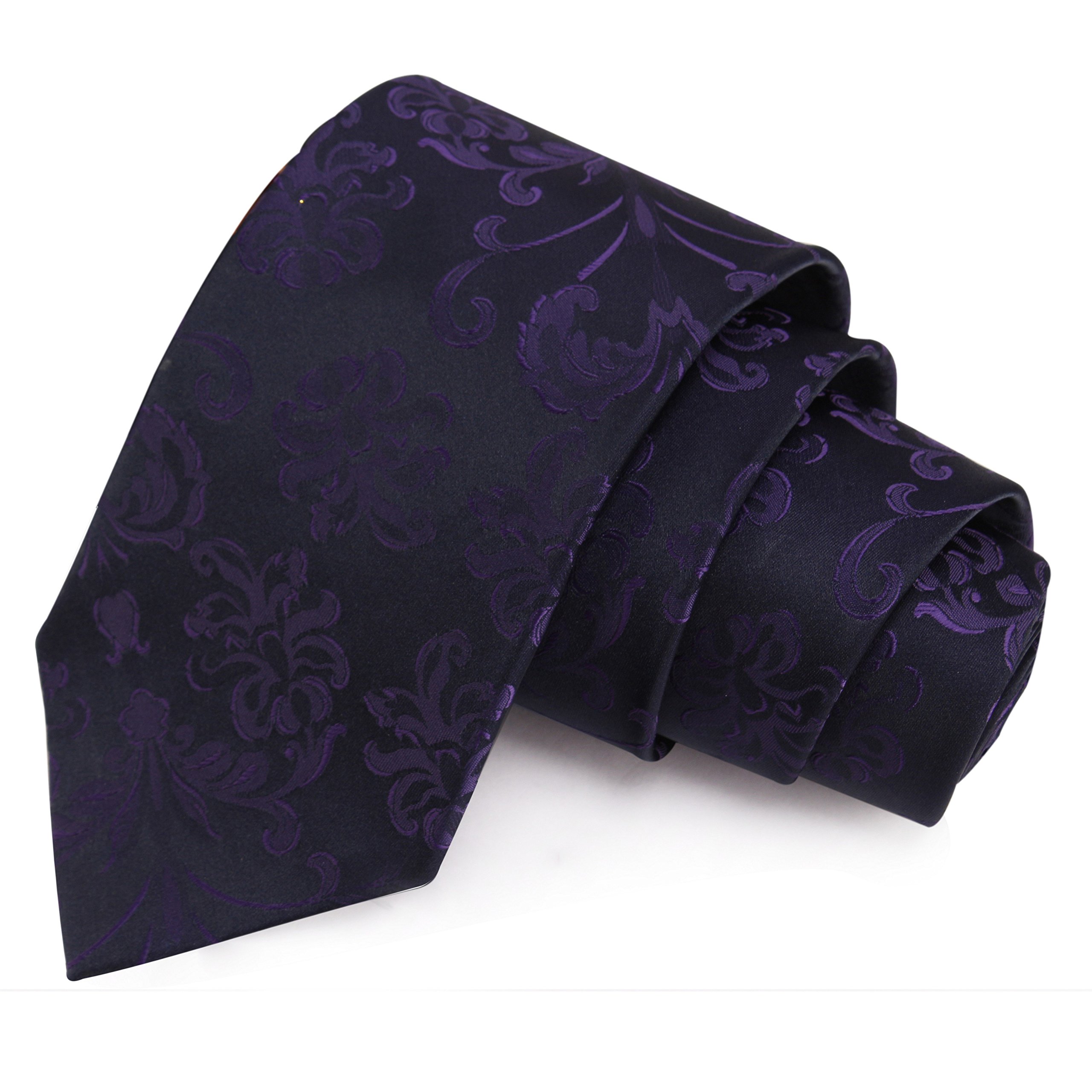 peluche Appealing Purple & Black Colored Microfiber Necktie for Men-picture-22