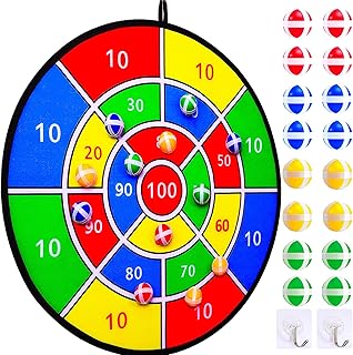 28" Dart Board for Kids,Large Kid Dart Board with 16 Sticky Balls,2 Hooks,Indoor Outdoor Dart Board Game,Kids Fun Party Dart Board Set,Kids Dartboard Party Game for Boys Girls Age 3 - 12 Year Old