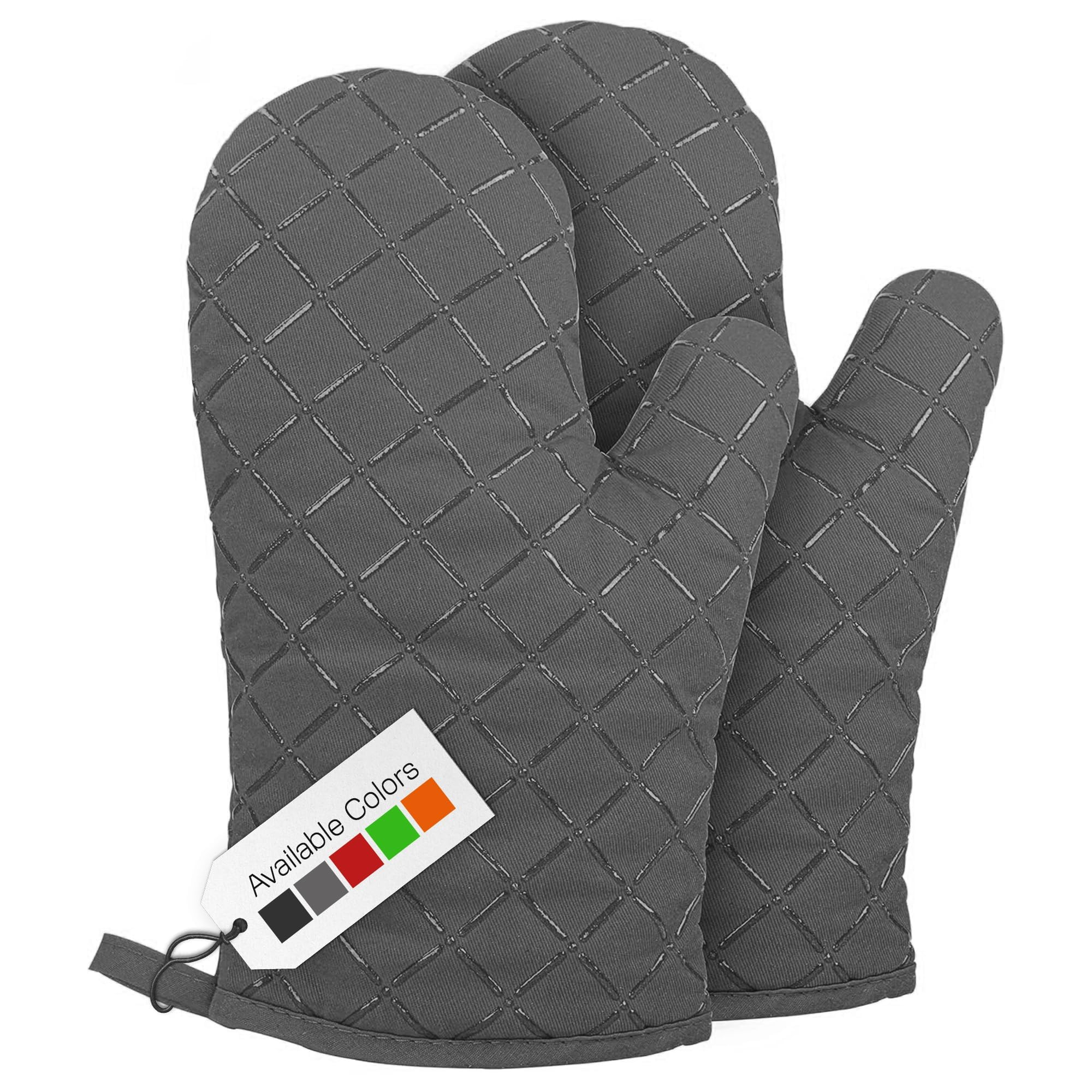 Oven Gloves Heat Resistant Double Sided Non Slip Silicone Oven Mitts for Grilling Cooking Baking Barbecue, Silicone 1 Pair