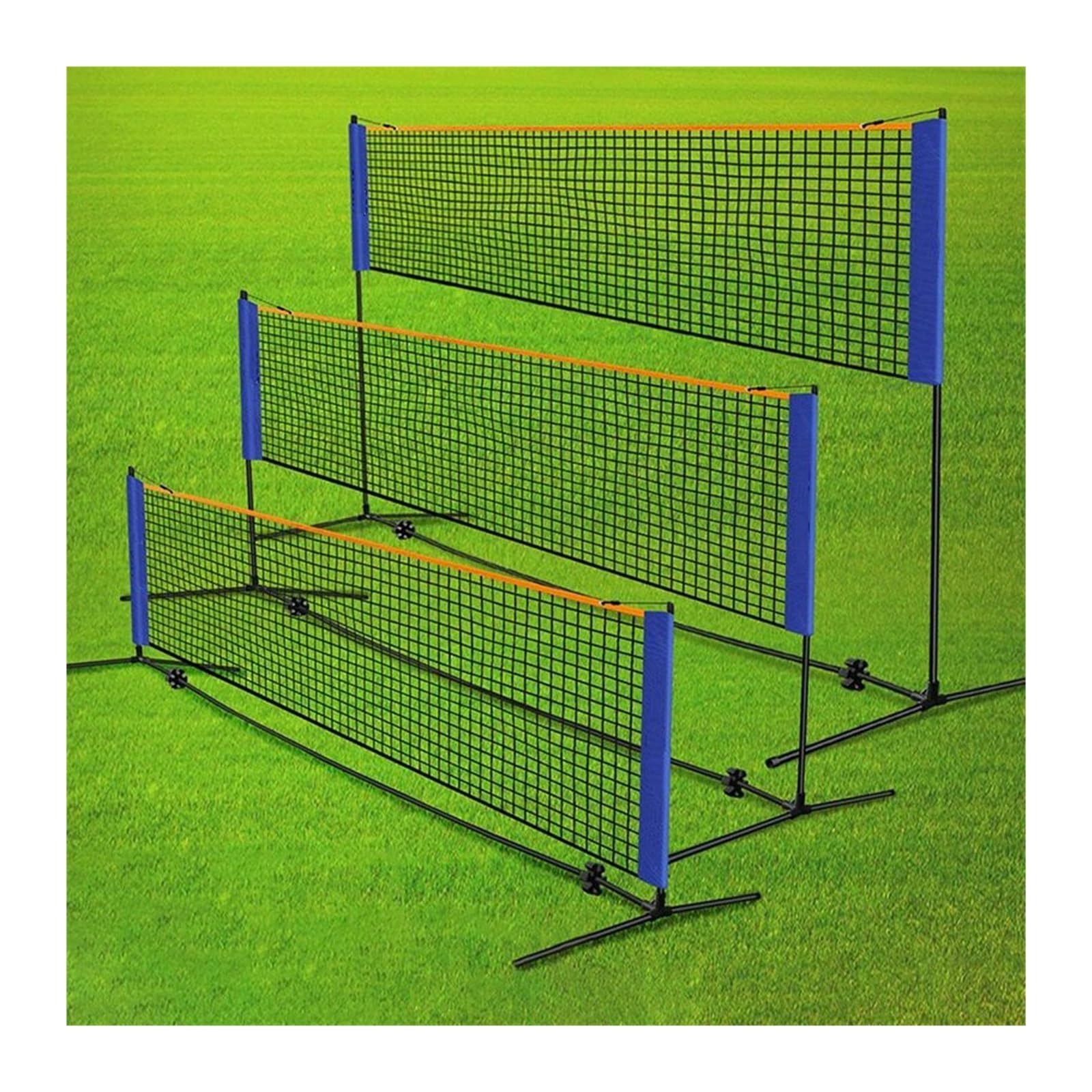 Rete da Badminton Portatile, Rete di Ricambio for Badminton, pallavolo, Tennis, Pickleball, Blu, 3,1-6,1 m(3.1m)