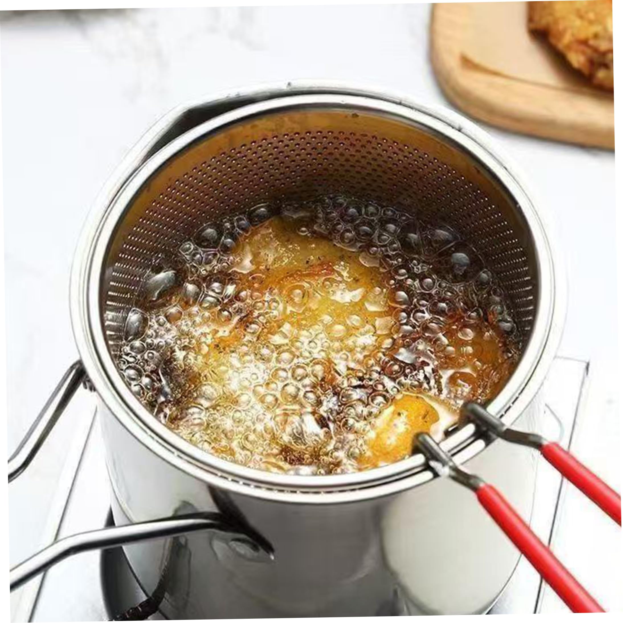 Friggitrice in acciaio inossidabile con cestello, cestello estraibile da 1, 2 litri