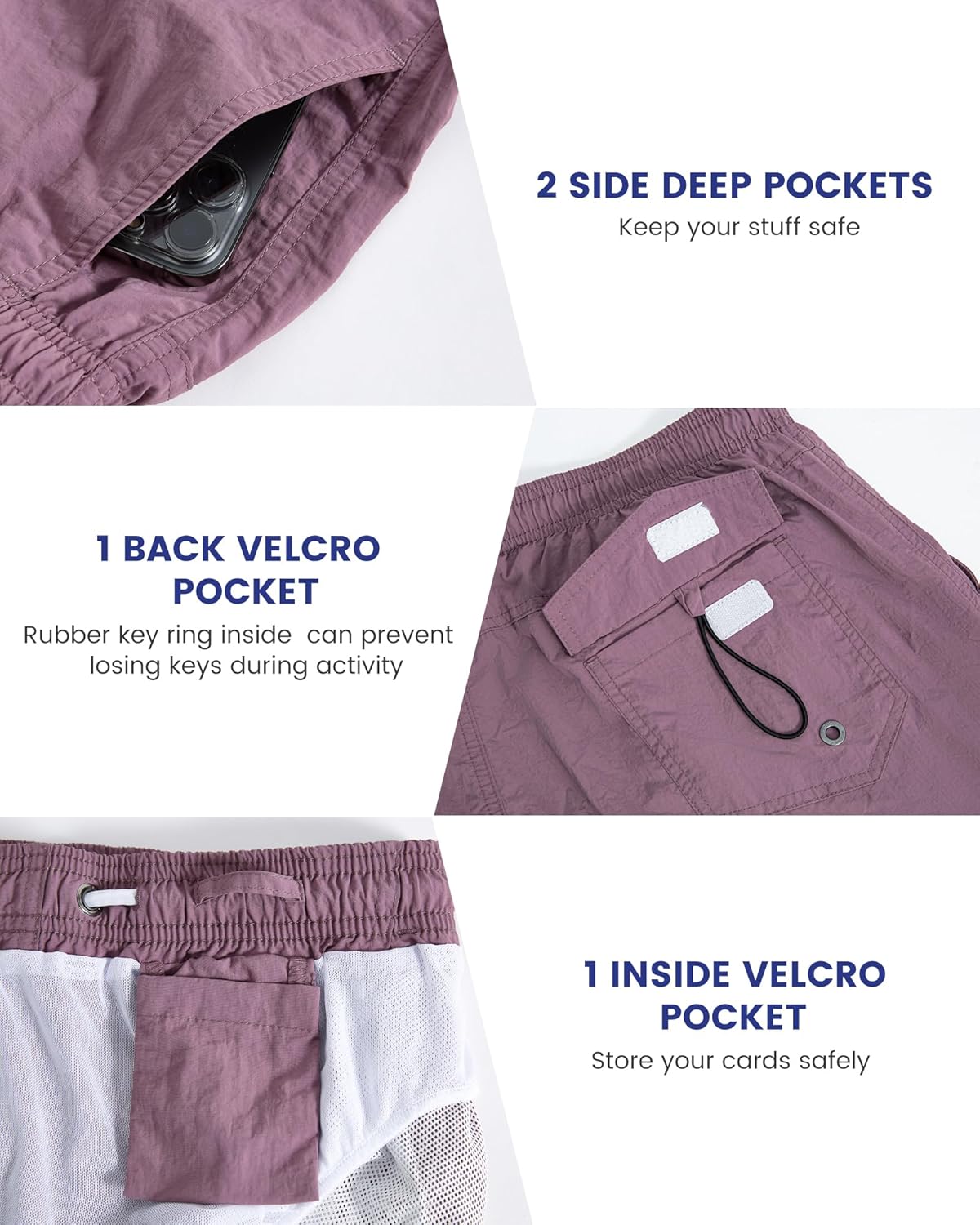 maamgic Mens Swim Trunks 5" with Mesh Lining Quick Dry Bathing Suits for Men Swim Shorts Swimwear - Image 2