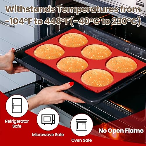 Miniatura 5 de Moldes de huevo de silicona Redfly para sándwiches de desayuno 3 piezas, moldes para huevos fritos de 4 pulgadas antiadherentes, moldes para