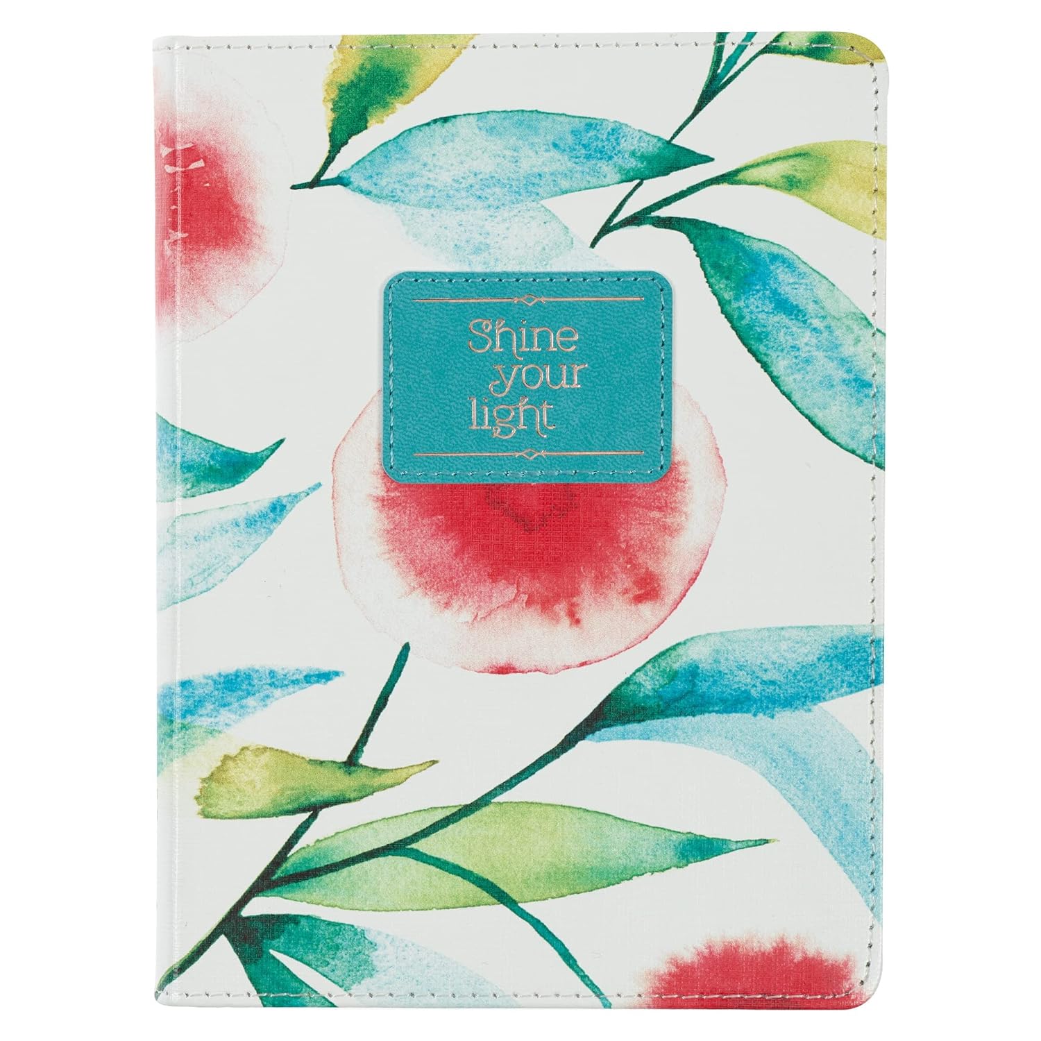 Heartfelt Inspirational Compact Journal Notebook for Women Shine Your Light Orange Blossoms, 240 Lined Pages, Faux Leather, 7.2″ x 5.4″