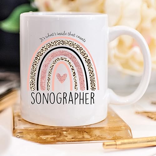 Miniatura 3 de YouNique Designs Taza de ecografista, 11 onzas, regalo de ecografía, taza de café con tecnología de ultrasonido, taza de ecografía cardíaca (blanco)