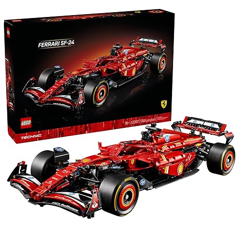 LEGO Technic Ferrari SF-24 F1 Model Car Kit - Building Set for Adults, Ages 18+ with Realistic Features - Gift for Birthdays - Ferrari F1 DIY Craft for Display - 42207