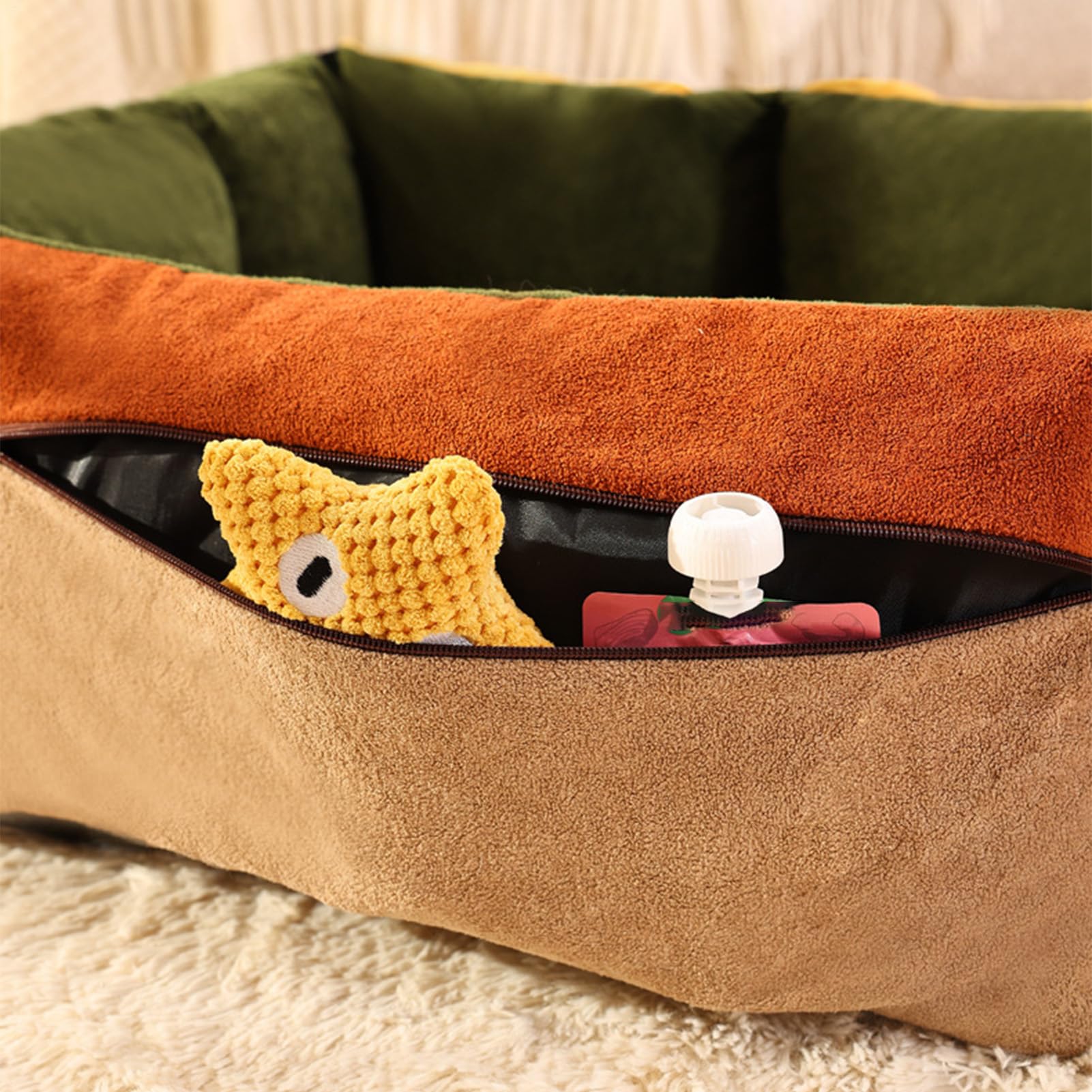 Legowisko Samochodowe 2w1 Miękkie Akcesoria Dla Zwierząt Z Kieszeniami I | Transporter Dużych Kotów Dla Podróży SUV Tylny Przód Wycieczka Codzienne Dojazdy Szczeniak