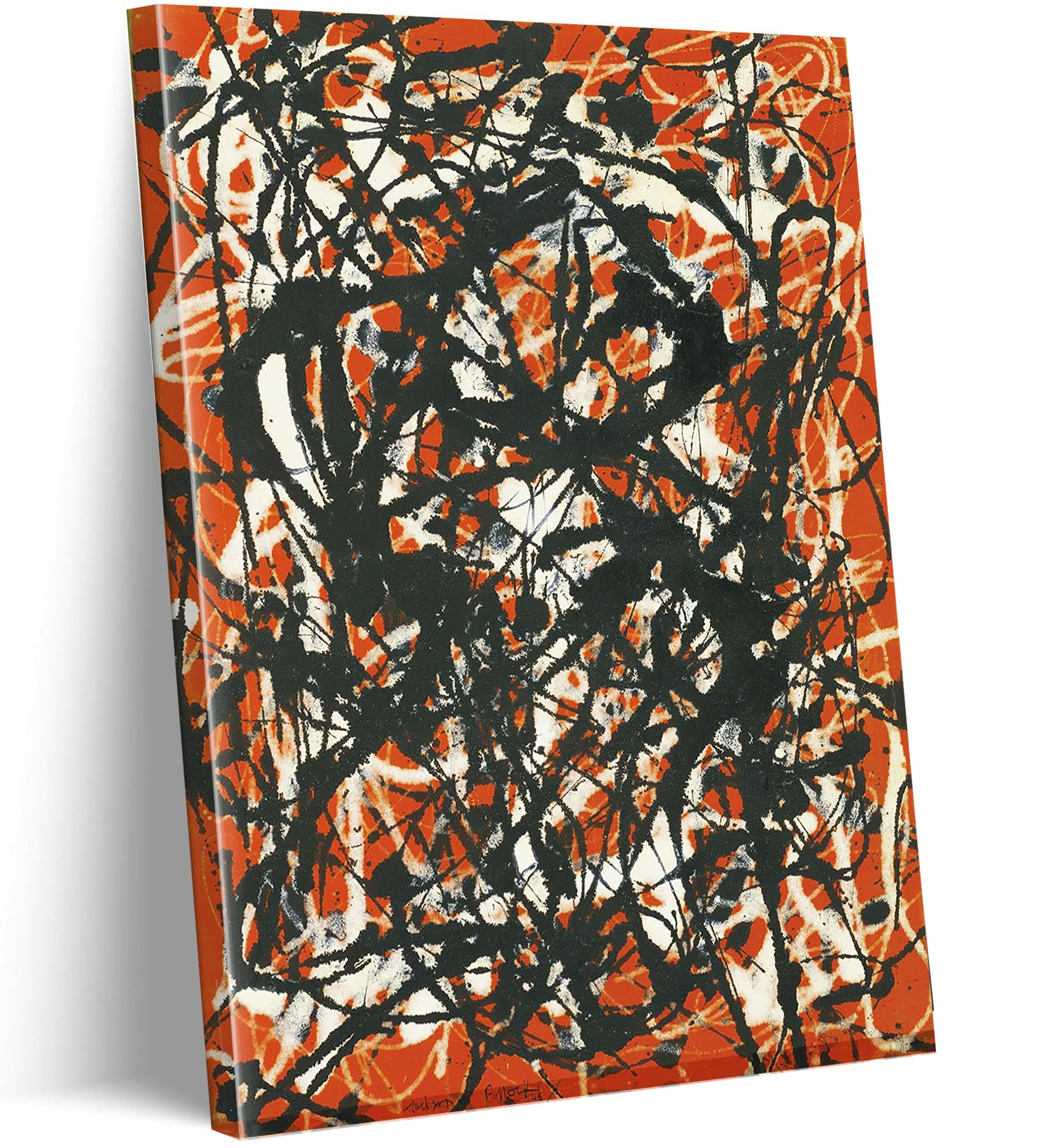 Free Form by Jackson Pollock Wall Art Minimalist Abstract Line Art Giclee Print Jackson Pollock Canvas Wall Art Pictures for Living Room Bedroom Home Office Framed Aesthetic Decor - 12x16 inch