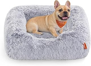 Feandrea Hundebett, Hundekissen, 71 x 55 x 18 cm, Hundekorb, weiche Polsterung, Hundesofa, erhöhte Ränder, Bezug abnehmbar und maschinenwaschbar, rutschfest, Ombré-Grau PGW271G01 product image