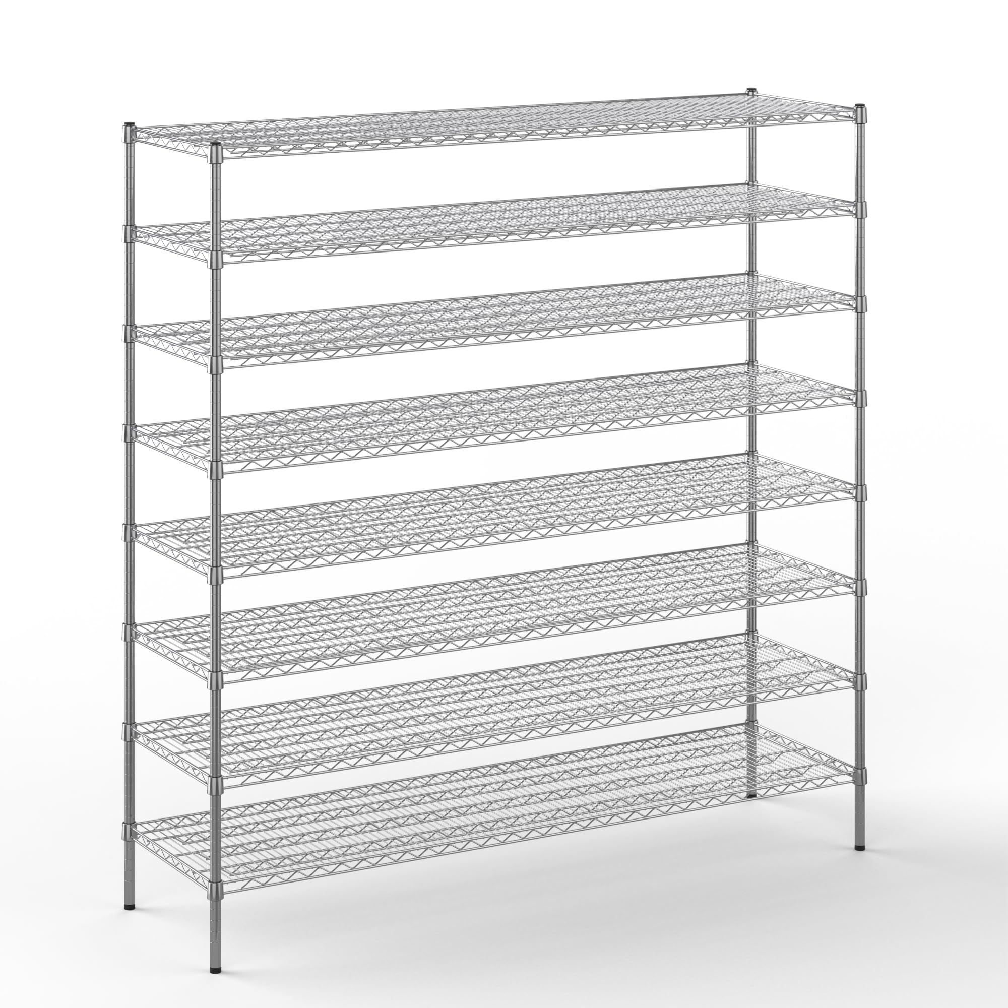 21" Deep x 72" Wide x 74" Height Wire Shelving Kit | 8-Tier | NSF Commercial Storage Rack Unit