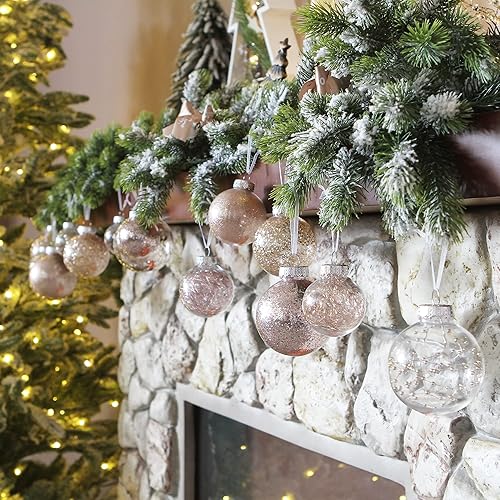 Miniatura 4 de Sea Team Adornos de bolas de Navidad de plástico transparente inastillables de varios tamaños, juego de bolas de Navidad decorativas con delicadas