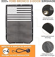 Vista 2 de BESTAOO Parasol para accesorios Ford Bronco 2021 2022 2023 2024 2025 2 puertas, parasol de malla frontal Bimini cubierta superior para Bronco de 2