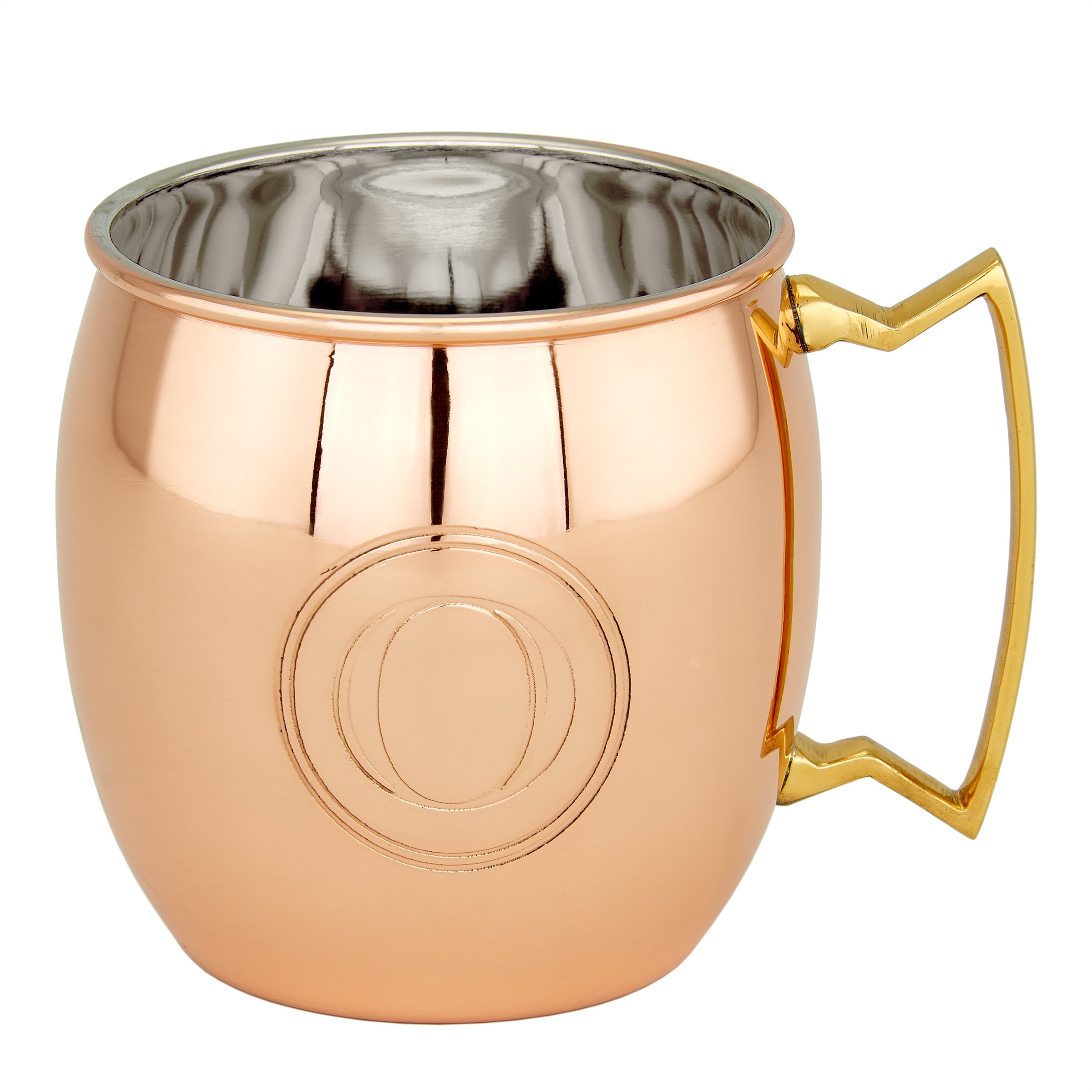Old Dutch Solid Copper Moscow Mule Mug, Monogram O, 16 oz, Copper