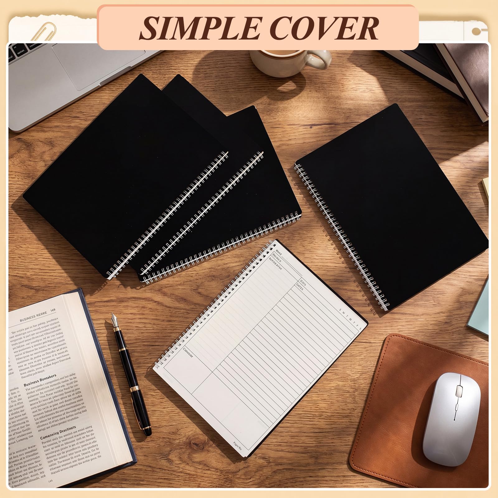 Resurhang Paquete de 10 cuadernos de notas Cornell A4, 8.5 x 11 pulgadas, cuadernos de espiral Cornell para tomar notas, cuaderno rayado universitario para escuela, oficina, negocios, hogar, 60 hojas
