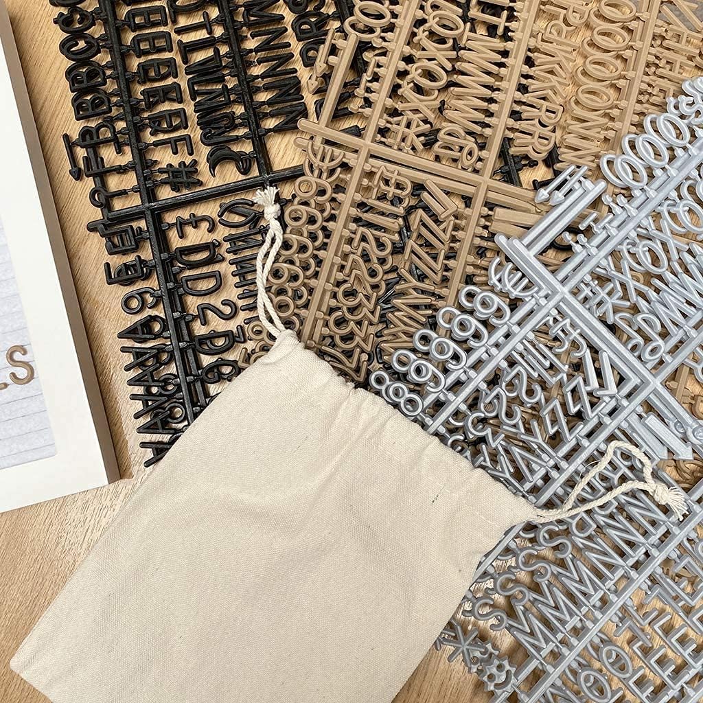 Limited Discount Felt Letter Memo Message Board Set, Aesthetic Room Decor for Home or Office Display, 10 x 10 inch Rustic Wood Frame, Gold Silver Black Letters, Numbers and Emojis