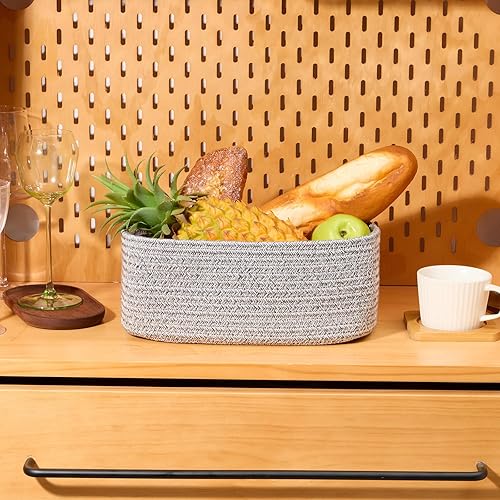 Vista 124 de Cestas de almacenamiento pequeñas para organizar Contenedores organizadores de armario Cesta de juguetes para estante Cestas de cuerda tejida