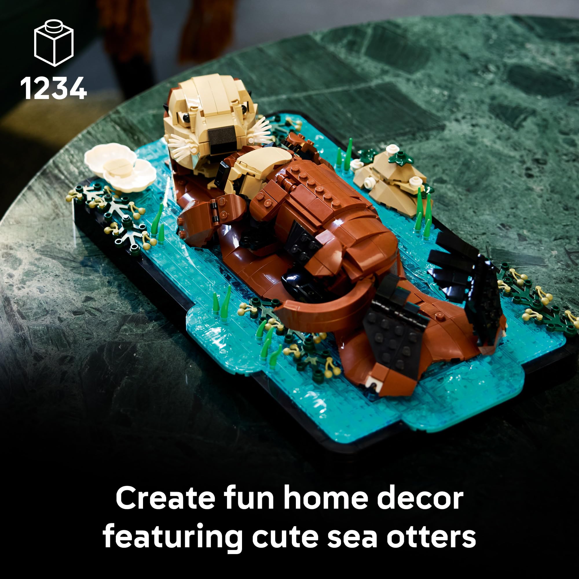 LEGO Ideas Floating Sea Otters Building Sets for Adults - Room or Office Decor for Women & Men, Ages 18+ - Gift Ideas for Birthday - 21366