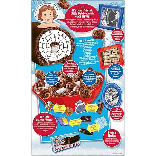 Miniatura 4 de Little Debbie Cereal para desayuno frío, 8 vitaminas y minerales, aperitivos para niños, tamaño familiar, rollos suizos, caja de 13.5 onzas (1 caja)