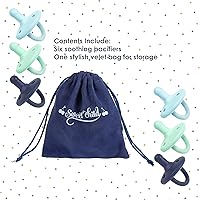 Vista 2 de Sweet Child Chupetes de 0 a 18 meses, juego de 6 binkies de silicona ultraligeros con mango plegable y 3 agujeros de aire para mayor seguridad